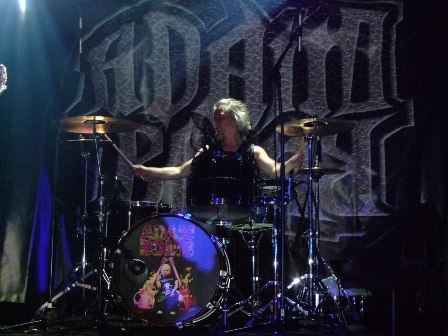 Bobby Reynolds playing drums with Adam Bomb in Paris