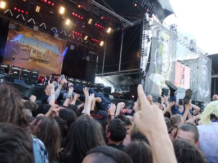 The crowds for Airbourne at the Hellfest