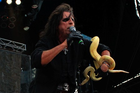 Alice Cooper and a python snake