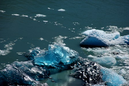 Deep blue icebergs from Perito Moreno Glacier