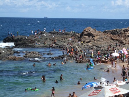 Rocks by the Beach in Barra, Salvador, Bahia, Brazil