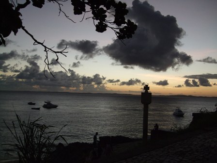 Sunset by the sea in Salvador Bahia, Brazil