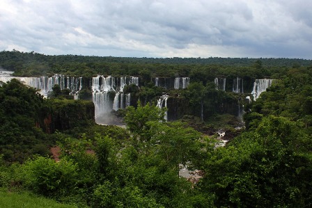 Panorama of the Iguaçu Falls, as seen from the Brazilian side
