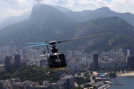 Helicopter flight over Rio de Janeiro