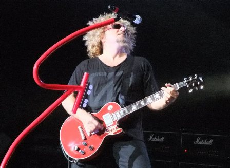 Sammy Hagar playing guitar with Chickenfoot in Paris - June 29 2009