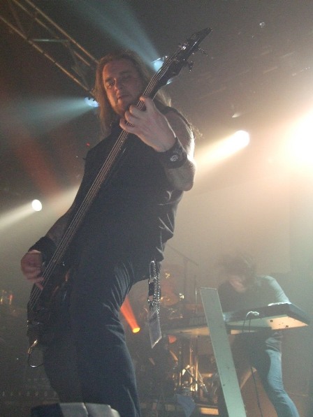 Daniel Antonsson playing bass with Dark Tranquillity at La Locomotive, Paris, France, October 28 2008