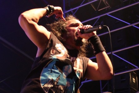 Mark Osegueda performing with Death Angel at the Alcatraz Metal Festival Belgium