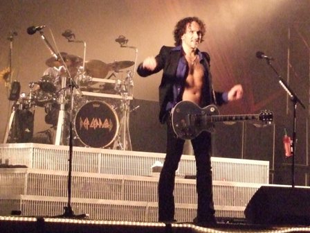 Vivian Campbell and Rick Allen's drums - Def Leppard live at Sweden Rock Festival, Sweden, June 2008