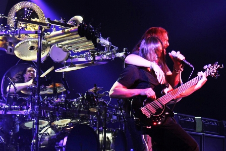 Mike Mangini, John Myung and James Labrie from Dream Theater