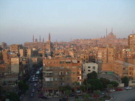 View of Cairo from Ibn Tulun Mosque 