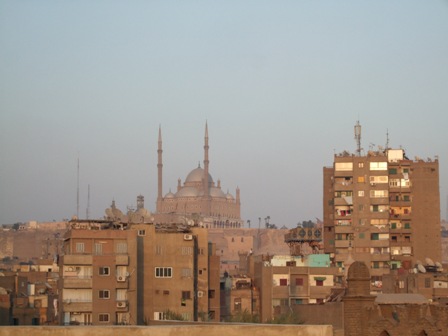 View of Cairo Citadel from Ibn Tulun Mosque 