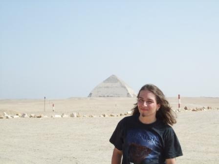 Metal Traveller with the Bent Pyramid of Snofru, Dahshr, Egypt