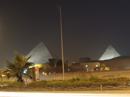 Giza street by night