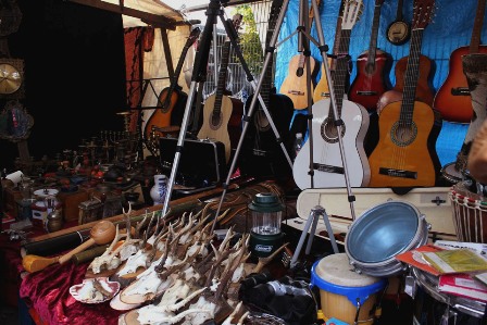 Guitars at the flea market of Mauer Park