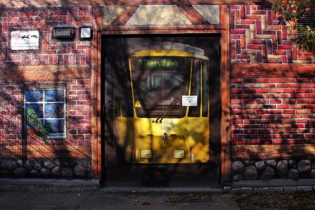 A tramway painting on the wall, Mauerpark, Berlin