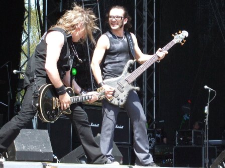 Leo Leon and Marc Lynn from Gotthard live at Sweden Rock Festival - June 7 2008