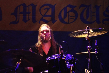 Sebastian Sippola on drums with Grand Magus, live at the Divan du Monde in Paris