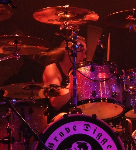 Stefan Arnorld on drums - Grave Digger live in Paris