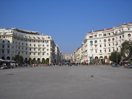 The huge Aristotelous Square in Thessaloniki, Greece