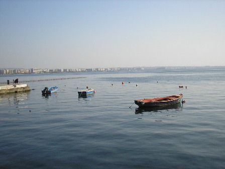 Small ships in Thessaloniki, Greece