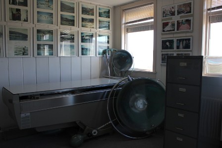 A hospital bed from Bluie West One displayed at the museum in Narsarsuaq