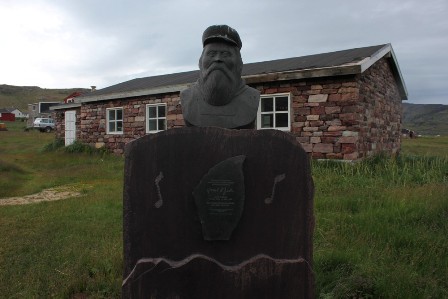A monuent to the poet and musician Jacob II Egede in Igaliku, Greenland