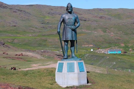 Leif Eriksson monument in Qassiarsuk, Greenland