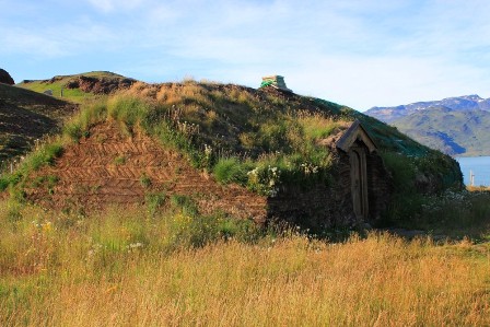 A Norse Longhouse. Brattahlíð, Greenland