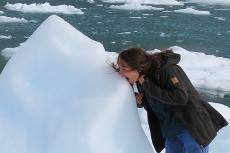 Metal Traveller eating an iceberg in Greenland