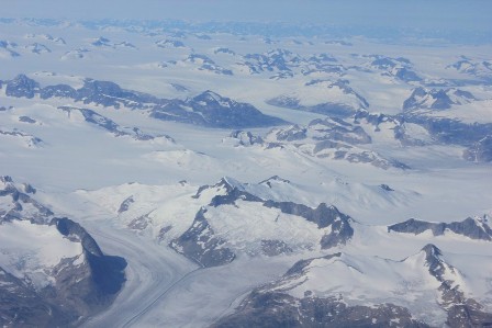 Flying over Nunataks in Greenland Greenland