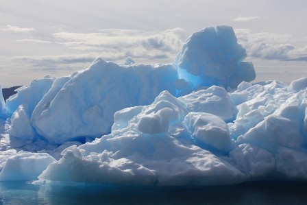 an incredible combination of sea, ice and clouds