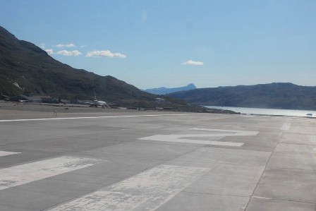 Ready to take off at Runway 7/25, Narsarsuaq Airport, Greenland