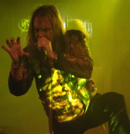 Michael Weikath on lead guitars with Helloween