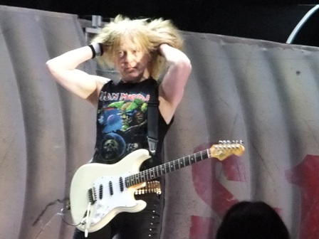 Janick Gers and his hair - Iron Maiden live in Bogotá