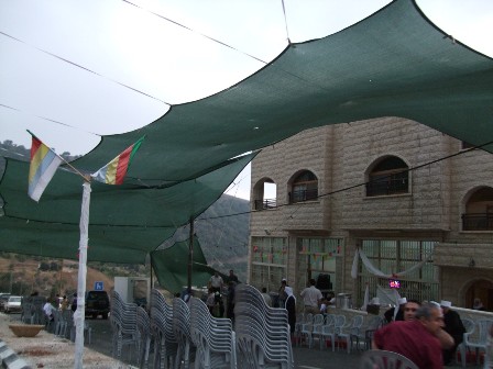 Druze Flag in the Village of Ein Qiniyye in the Goland Heights, disputed by Israel and Syria