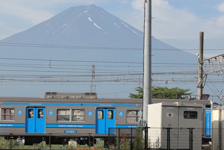 Mount Fuji, as seen from Kawaguchiko train and bus station