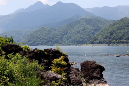 On the shores of Kawaguchiko Lake