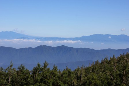 Forests, mountains and lakes as seen from Mount Fuji