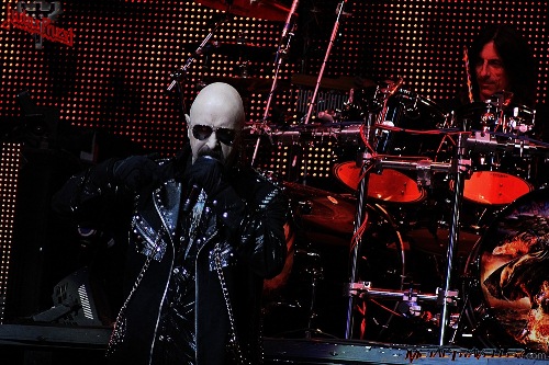 Rob Halford and Scott Travis with Judas Priest live in Clisson