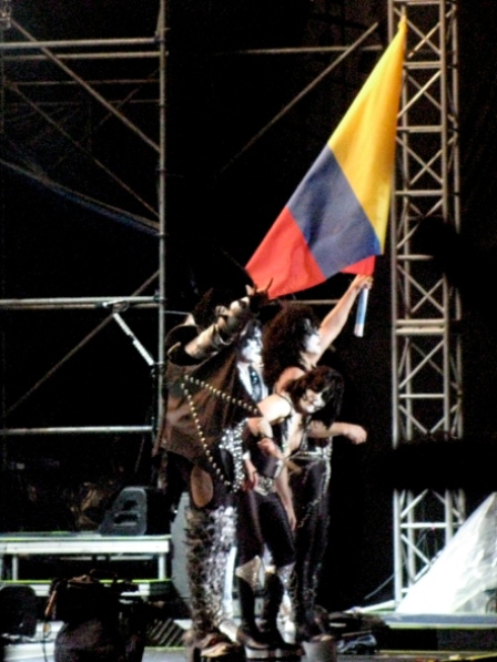 Kiss with the flag from Colombia - Kiss live in Bogotá - April 11 2009