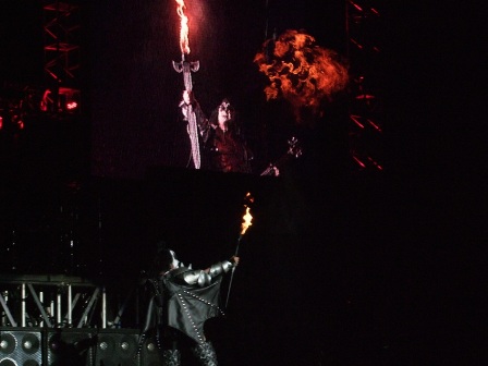 Fire from the sword - Gene Simmons from KISS in Paris - June 17 2008