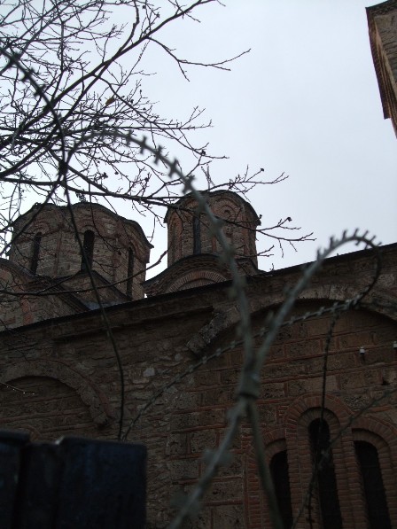 Barbed wires: A sad view of the Church Of Our Lady Of Ljeviska - Prizren, Kosovo