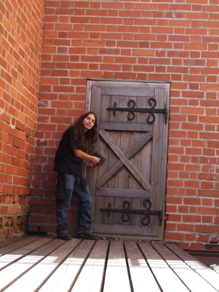 The Metal Traveller wondering where does that door leads. Trakai Island Castle, Lithuania