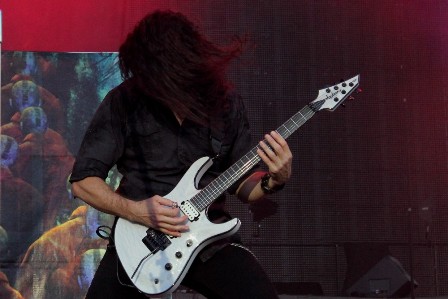 Chris Broderick at the Sonisphere Festival, live with Megadeth