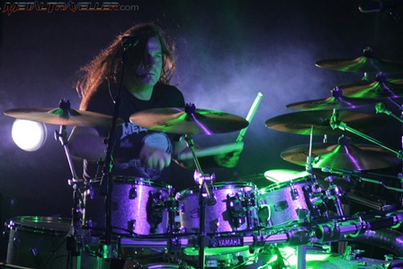 Shawn Drover on drums with Megadeth