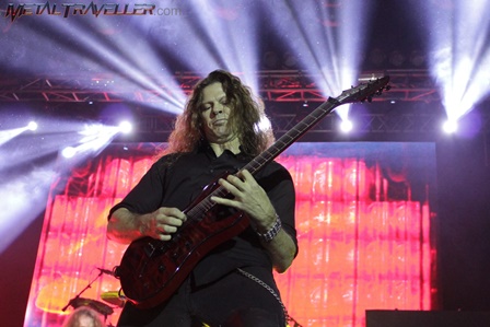 Chris Broderick from Megadeth on stage in Bogotá