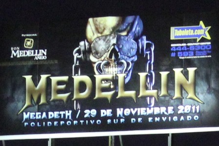 Megadeth poster for their concert in Medellín Colombia