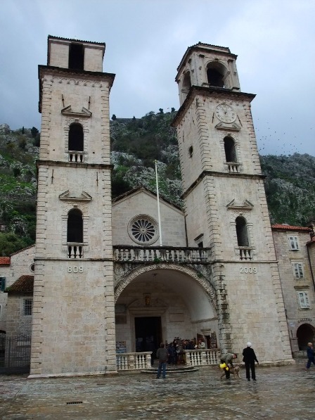 Mountains and the town of Kotor in Montenegro