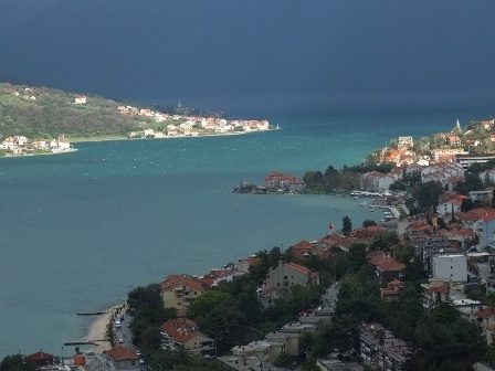 Mountains and the town of Kotor in Montenegro