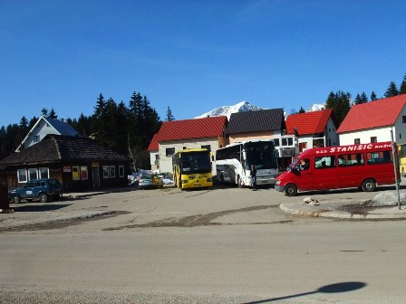 The bus station in Žabljak, Montenegro